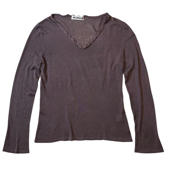 Jil Sander Sheer Silk Knit Top, Early 2000s, Made in Italy, Size 34 (XS–S) - Picture 1 of 7